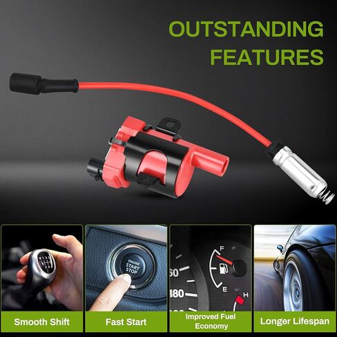 AUTOSAVER88 Ignition Coil Pack + Spark Plug Wires Compatible with Silverado 1500 2500 3500 Avalanche Express 1500 Tahoe Trailblazer GMC Savana Sierra Yukon XL Escalade Ascender in Saudi Arabia