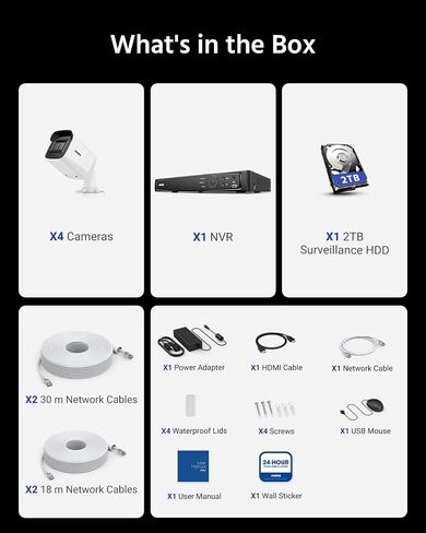 ANNKE H800 4K PoE Security Camera System 8CH H.265+ NVR with 2TB Hard Drive for 7/24 Recording, AI Human/Vehicle Detection, 4X 8MP Outdoor Bullet IP Cam, 4mm Lens, IP67, Smart Dual Light, Built-in Mic in Saudi Arabia