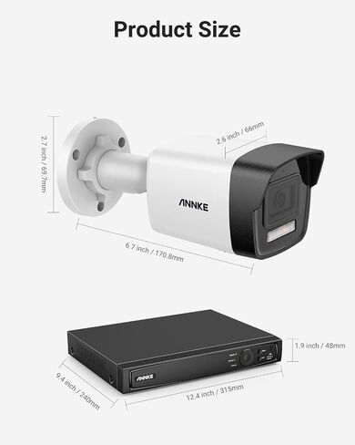 ANNKE H800 4K PoE Security Camera System 8CH H.265+ NVR with 2TB Hard Drive for 7/24 Recording, AI Human/Vehicle Detection, 4X 8MP Outdoor Bullet IP Cam, 4mm Lens, IP67, Smart Dual Light, Built-in Mic in Saudi Arabia