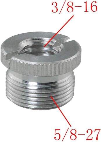 Mic Stand Extension Tube 3/8" Female to 5/8" Male Microphone Extension Pipe, Silver in Saudi Arabia