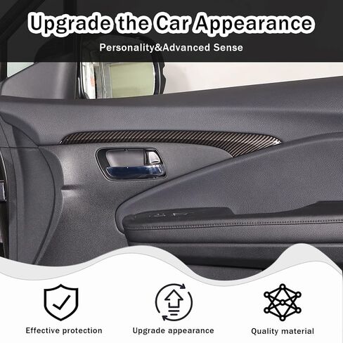 قطعتان من غطاء شريط تزيين الباب الأمامي الداخلي لسيارة Honda Pilot 2016 2017 2018 2019 2020 2021 2022، ملحقات حماية ملصق لوحة الباب الداخلي للسيارات ABS، (نمط ألياف الكربون) in Kuwait