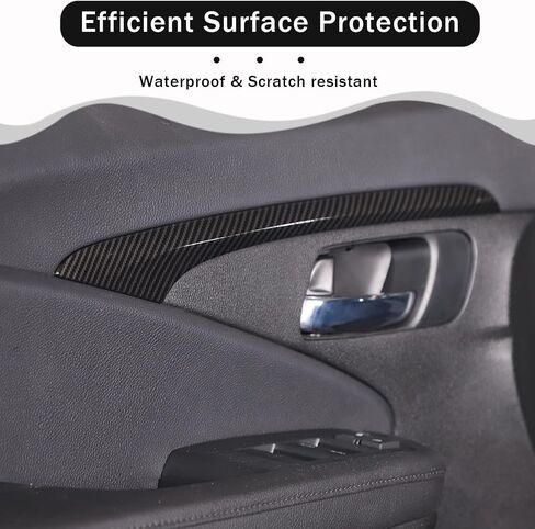 قطعتان من غطاء شريط تزيين الباب الأمامي الداخلي لسيارة Honda Pilot 2016 2017 2018 2019 2020 2021 2022، ملحقات حماية ملصق لوحة الباب الداخلي للسيارات ABS، (نمط ألياف الكربون) in Kuwait