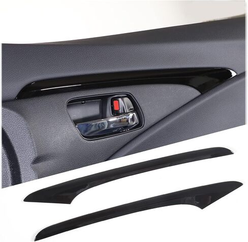 قطعتان من غطاء شريط تزيين الباب الأمامي الداخلي لسيارة Honda Pilot 2016 2017 2018 2019 2020 2021 2022، ملحقات حماية ملصق لوحة الباب الداخلي للسيارات ABS، (نمط ألياف الكربون) in Kuwait