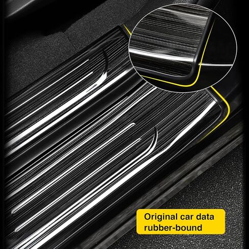 AOMSAZTO 4 قطع غطاء واقي عتبة الباب مناسب لهوندا CR-V CRV 2023 2024 ملحقات زخرفة من الفولاذ المقاوم للصدأ ملصق تزيين لوحة حماية دخول الباب الداخلي (أسود، داخلي) in Kuwait