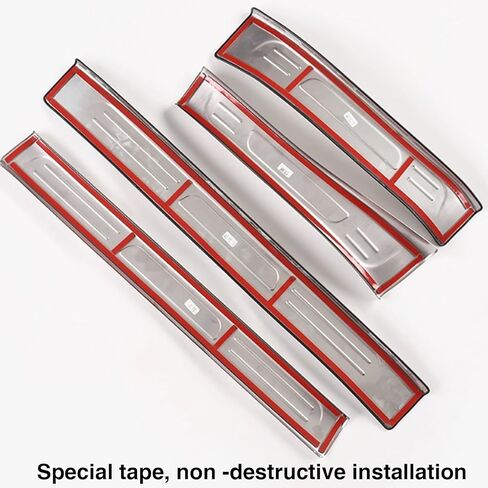 AOMSAZTO 4 قطع غطاء واقي عتبة الباب مناسب لهوندا CR-V CRV 2023 2024 ملحقات زخرفة من الفولاذ المقاوم للصدأ ملصق تزيين لوحة حماية دخول الباب الداخلي (أسود، داخلي) in Kuwait