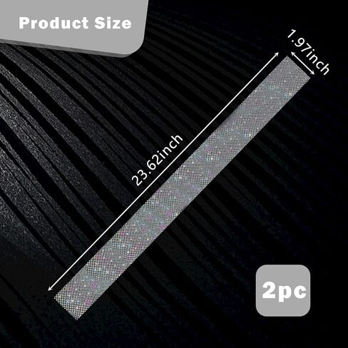 ZKFAR 2 PCS Sparkling Car Door Sill Bumper Strip, 23.62" x 1.96" Rhinestone-Encrusted Door Frame Protector, Car Interior Decoration Modification Accessory, Suitable for Most Car Models (Multicolored) in Saudi Arabia