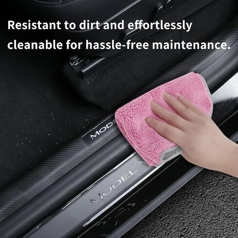 Door sill Protectors Tesla Model Y 2021-2023,Model Y 5-Seater (not Suitable for 7-Seater) Carbon Fiber Patterned Front and Rear Door sill Protectors Moulding Cover kit (4-Piece Set) in Saudi Arabia