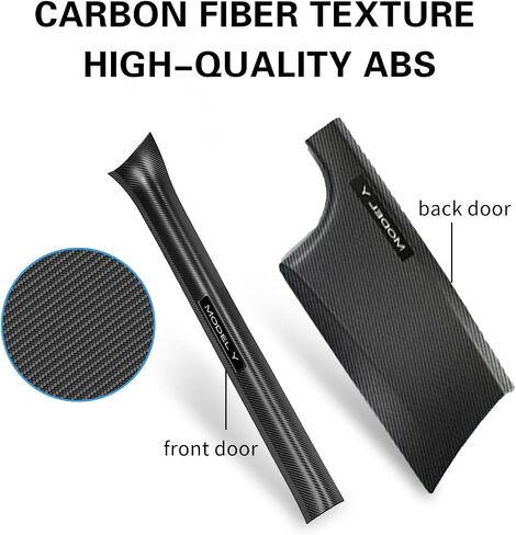 Door sill Protectors Tesla Model Y 2021-2023,Model Y 5-Seater (not Suitable for 7-Seater) Carbon Fiber Patterned Front and Rear Door sill Protectors Moulding Cover kit (4-Piece Set) in Saudi Arabia