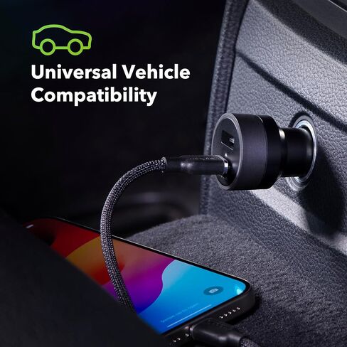 Mophie 42W Dual USB-C + USB-A Car Charger, Universal AUX Compatibility in Saudi Arabia