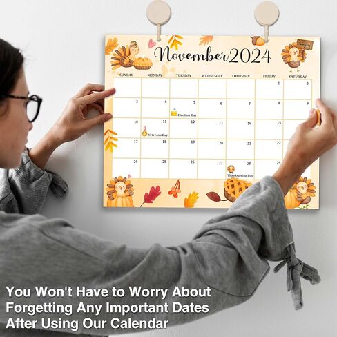 Desk Calendar 2024 Wall Calendar 12 Monthly Planner, 8x10 Inches Family Small Desk Calendar from January to December with Beige hook, 2024 Doodle Hanging Calendar - A03 in Kuwait