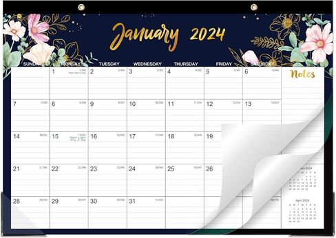 2024 Calendar - Desk Calendar 2024, JAN 2024 - DEC 2024, 12 Months Large Desk Calendar 12'' x 17'', Calendar Planner with Thick Paper, Corner Protectors, Large Ruled Blocks for Organizing in Saudi Arabia