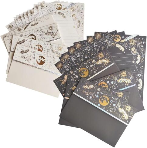 24pcs Feather Letter Writing Stationery Paper Envelopes Set stationery Papers Creative Small Fresh style Stationery Set Letter Writing Paper for Thank You Notes, or Graduation Gifts in Saudi Arabia
