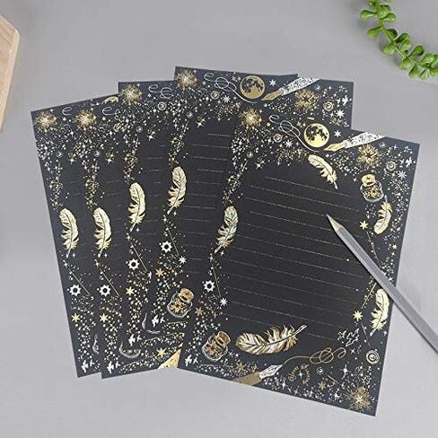 24pcs Feather Letter Writing Stationery Paper Envelopes Set stationery Papers Creative Small Fresh style Stationery Set Letter Writing Paper for Thank You Notes, or Graduation Gifts in Saudi Arabia