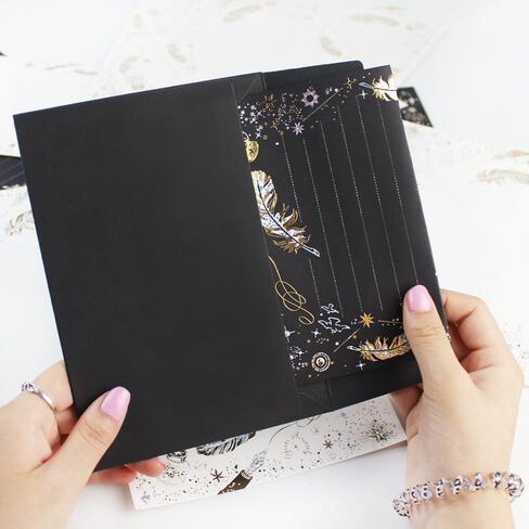 24pcs Feather Letter Writing Stationery Paper Envelopes Set stationery Papers Creative Small Fresh style Stationery Set Letter Writing Paper for Thank You Notes, or Graduation Gifts in Saudi Arabia