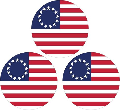 Betsy Ross Flag Magnet, Patriotic Magnetic Decal Car Locker or Fridge Pack of 3, 3 3/4 Inches in Saudi Arabia