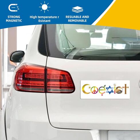 ملصق رمز التعايش - 3×8 بوصة، مغناطيس سيارات عالي التحمل للسيارة والشاحنات وسيارات الدفع الرباعي - يعزز انسجام السلام والوحدة مع هذا المغناطيس التلقائي الرمزي in Kuwait