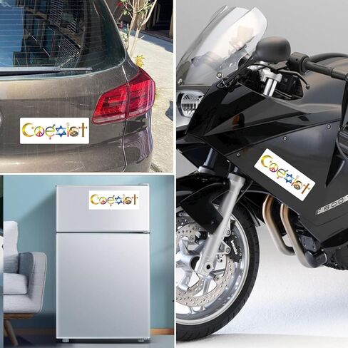 ملصق رمز التعايش - 3×8 بوصة، مغناطيس سيارات عالي التحمل للسيارة والشاحنات وسيارات الدفع الرباعي - يعزز انسجام السلام والوحدة مع هذا المغناطيس التلقائي الرمزي in Kuwait