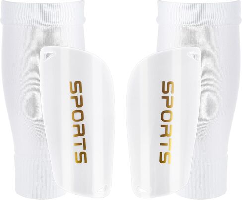 Soccer Shin Guards for Kids Youth Adults Shin Pads and Shin Guard Sleeves, Lightweight and Compact Protective Soccer Equipment for Football Games Reduce Shocks and Injuries, White in Saudi Arabia