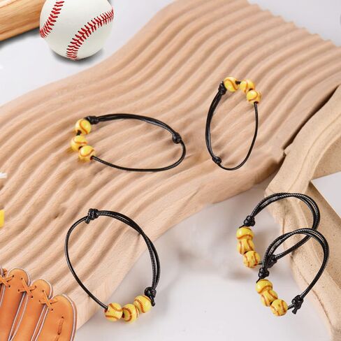 CANIPHA 20 Pcs Softball Bracelet Baseball Bracelet Softball Charm Bracelet Adjustable Inspirational Sport Ball Bracelets for Softball Party Favors Girl Boy Women Men Teens Sport Team Player Gift in Saudi Arabia