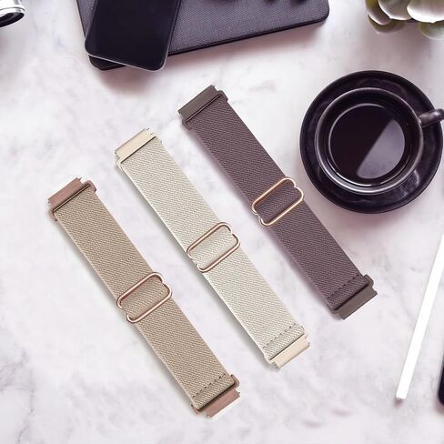 3 عبوات من أحزمة الساعات المصنوعة من النايلون القابلة للتمدد متوافقة مع Garmin Venu 2S/Venu 3S/Vivoactive 4S/Vivomove 3S، وأشرطة مطاطية بحلقة 18 مم لـ Garmin Forerunner 255S/Forerunner 265S للنساء والرجال in Kuwait