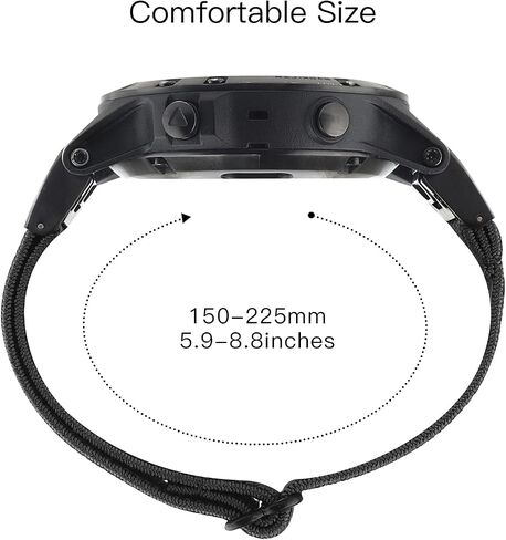 Adjustable Nylon Elastic Bands Compatible with Garmin Fenix 5/Fenix 5plus/Fenix 6/Fenix 6pro/Forerunner 935, 22mm Width Breathable Replacement Band for Forerunner 945/Approach s60 in Saudi Arabia