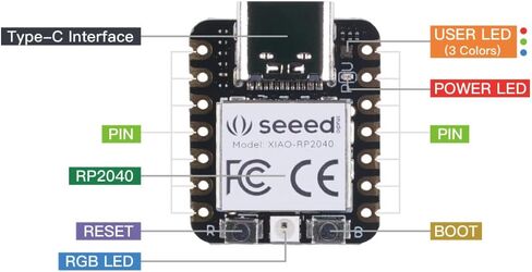 وحدة التحكم الدقيقة Seeed Studio XIAO RP2040، مع معالج ARM Cortex M0+ ثنائي النواة، تدعم Arduino وMicroPython وCircuitPython مع واجهات غنية. in Saudi Arabia