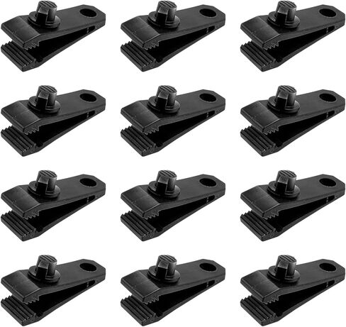 Tarp Clips Heavy Duty Lock Grip Clamps Thumb Screw Tent Clip Secures Tarps Awning Clamp Set for Camping Tarps Awnings Caravan Canopies Car Covers Swimming Pool Covers Boat Cover etc. (12) in Kuwait