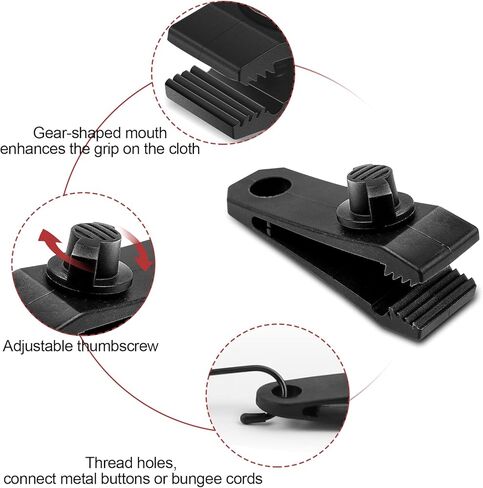 Tarp Clips Heavy Duty Lock Grip Clamps Thumb Screw Tent Clip Secures Tarps Awning Clamp Set for Camping Tarps Awnings Caravan Canopies Car Covers Swimming Pool Covers Boat Cover etc. (12) in Kuwait