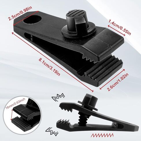 Tarp Clips Heavy Duty Lock Grip Clamps Thumb Screw Tent Clip Secures Tarps Awning Clamp Set for Camping Tarps Awnings Caravan Canopies Car Covers Swimming Pool Covers Boat Cover etc. (12) in Kuwait