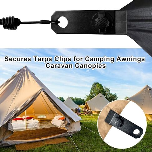 Tarp Clips Heavy Duty Lock Grip Clamps Thumb Screw Tent Clip Secures Tarps Awning Clamp Set for Camping Tarps Awnings Caravan Canopies Car Covers Swimming Pool Covers Boat Cover etc. (12) in Kuwait
