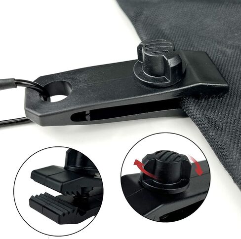 Tarp Clips Heavy Duty Lock Grip Clamps Thumb Screw Tent Clip Secures Tarps Awning Clamp Set for Camping Tarps Awnings Caravan Canopies Car Covers Swimming Pool Covers Boat Cover etc. (12) in Kuwait