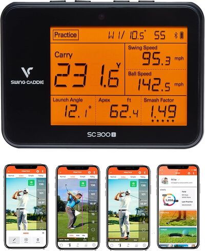 Swing Caddie SC300i Golf Launch Monitor Bundle - Measures Carry/Total Distance, Smash Factor, Apex, Ball Speed - Official Accessories Bundles - Choose from Protective Case, Charger, Gift in Saudi Arabia