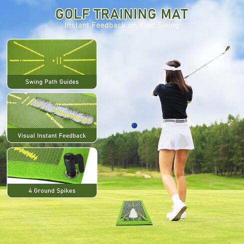 Golf Hitting Mat, Golf Mat for Swing Testing, Batting Path Feedback Golf Training Mat, Golf Swing Mat for Indoor Outdoor Use, Golf Impact Mat That Shows Swing Path in Saudi Arabia