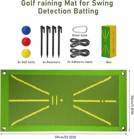 Golf Hitting Mat, Golf Mat for Swing Testing, Batting Path Feedback Golf Training Mat, Golf Swing Mat for Indoor Outdoor Use, Golf Impact Mat That Shows Swing Path in Saudi Arabia