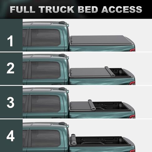 غطاء تونيو لسرير الشاحنة ناعم قابل للطي متوافق مع 14-18 Chevy Silverado/GMC Sierra 1500 (19 LD/LTD)، 15-18 Silverado/Sierra 2500 3500 HD، Fleetside 8FT —96 بوصة (نمط عاكس) in Kuwait