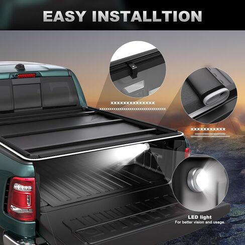 غطاء تونيو لسرير الشاحنة ناعم قابل للطي متوافق مع 14-18 Chevy Silverado/GMC Sierra 1500 (19 LD/LTD)، 15-18 Silverado/Sierra 2500 3500 HD، Fleetside 8FT —96 بوصة (نمط عاكس) in Kuwait