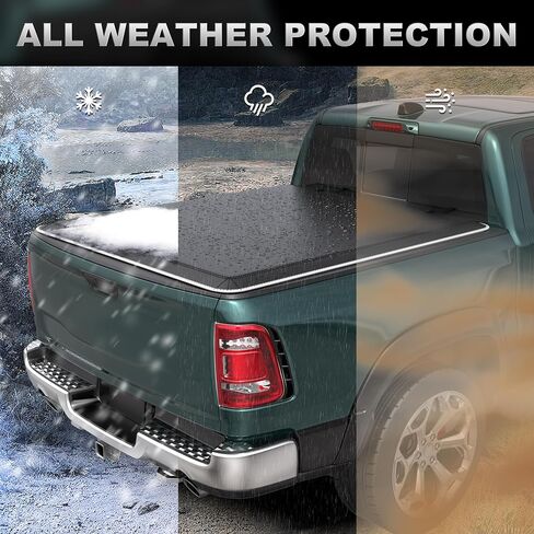 غطاء تونيو لسرير الشاحنة ناعم قابل للطي متوافق مع 14-18 Chevy Silverado/GMC Sierra 1500 (19 LD/LTD)، 15-18 Silverado/Sierra 2500 3500 HD، Fleetside 8FT —96 بوصة (نمط عاكس) in Kuwait