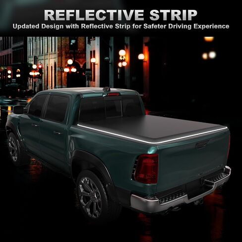غطاء تونيو لسرير الشاحنة ناعم قابل للطي متوافق مع 14-18 Chevy Silverado/GMC Sierra 1500 (19 LD/LTD)، 15-18 Silverado/Sierra 2500 3500 HD، Fleetside 8FT —96 بوصة (نمط عاكس) in Kuwait
