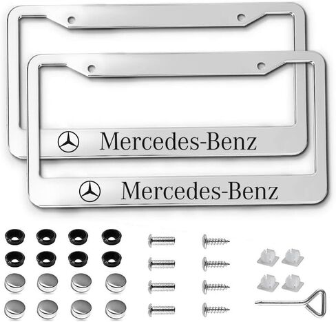 2PCS License Plate Frames for Acura, Aluminum Front & Rear Car Tag Covers, License Plate Bracket Holder Car Accessories, Silver, Universal Size in Saudi Arabia