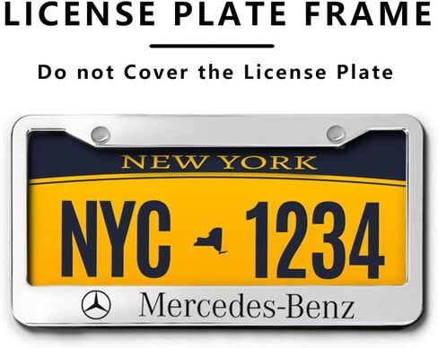 2PCS License Plate Frames for Acura, Aluminum Front & Rear Car Tag Covers, License Plate Bracket Holder Car Accessories, Silver, Universal Size in Saudi Arabia