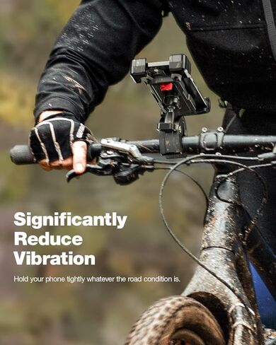 حامل هاتف للدراجة، حامل هاتف للدراجة النارية، قوي وآمن، تشغيل بيد واحدة، دوران 360 درجة، تقليل الاهتزاز، متوافق مع جميع سلاسل iPhone والهواتف المحمولة الأخرى مقاس 4.7 بوصة - 6.8 بوصة. in Kuwait
