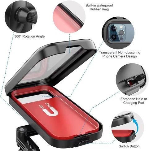 Motorcycle Phone Mount,Bike Phone Mount,Universal Handlebar Fit for Bikes,ATV Scooter,Scooters,Strollers,for iPhone 15Pro Max,Galaxy S23 A10 and 4.7"- 6.8" in Saudi Arabia