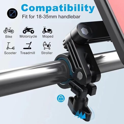 Motorcycle Phone Mount,Bike Phone Mount,Universal Handlebar Fit for Bikes,ATV Scooter,Scooters,Strollers,for iPhone 15Pro Max,Galaxy S23 A10 and 4.7"- 6.8" in Saudi Arabia