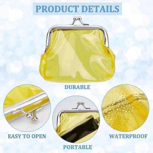 GORGECRAFT 3PCS 3 Colors Clear Purses Transparent Change Purses Waterproof PVC Jelly Wallets Kiss Lock Pouches Card Holders for Women Credit Cards Cash Carrying Change Supplies in Saudi Arabia