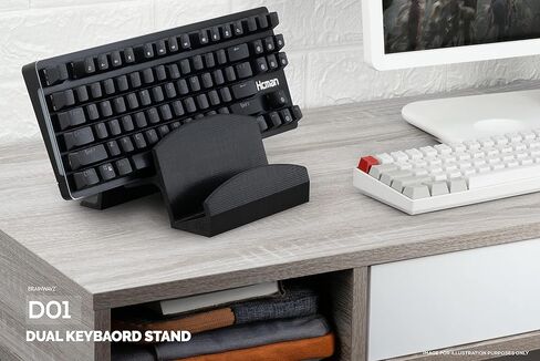 BRAINWAVZ Dual Desktop Keyboard Stand & Holder, Organize Your Desk, Reduce Clutter, Suitable for All Size Keyboards (DK01) in Kuwait