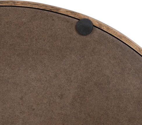 Kate and Laurel Lipton Modern Round Wood Tray, 15.5" Diameter, Rustic Brown with Black Handles, Decorative Accent Tray for Storage and Display in Saudi Arabia