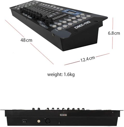 SHEHDS 192 DMX 512 وحدة تحكم إضاءة كهربائية مستطيلة، شاشة LCD، 192 مجموعة، 16 قناة، 30 بنكًا، 8 خافتات، كابل 3 دبابيس، استبدال لمدة عام واحد in Kuwait