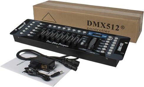 SHEHDS 192 DMX 512 وحدة تحكم إضاءة كهربائية مستطيلة، شاشة LCD، 192 مجموعة، 16 قناة، 30 بنكًا، 8 خافتات، كابل 3 دبابيس، استبدال لمدة عام واحد in Kuwait