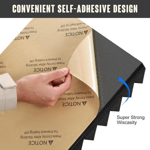Facmogu 6 Pack 24" X 12" X 2" Pyramid Sound Proof Foam Panels, High Density Acoustic Foam Wall Panels with Self-Adhesive, Large & Thick Soundproof Panels for Home Studio Office Absorbing & Dampening in Saudi Arabia