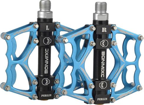 Bike Pedals 9/16" Skull Pattern Mountain Bike Pedals Sealed Bearing Bicycle Pedals Aluminum Alloy Flat Road Bike Pedals in Saudi Arabia